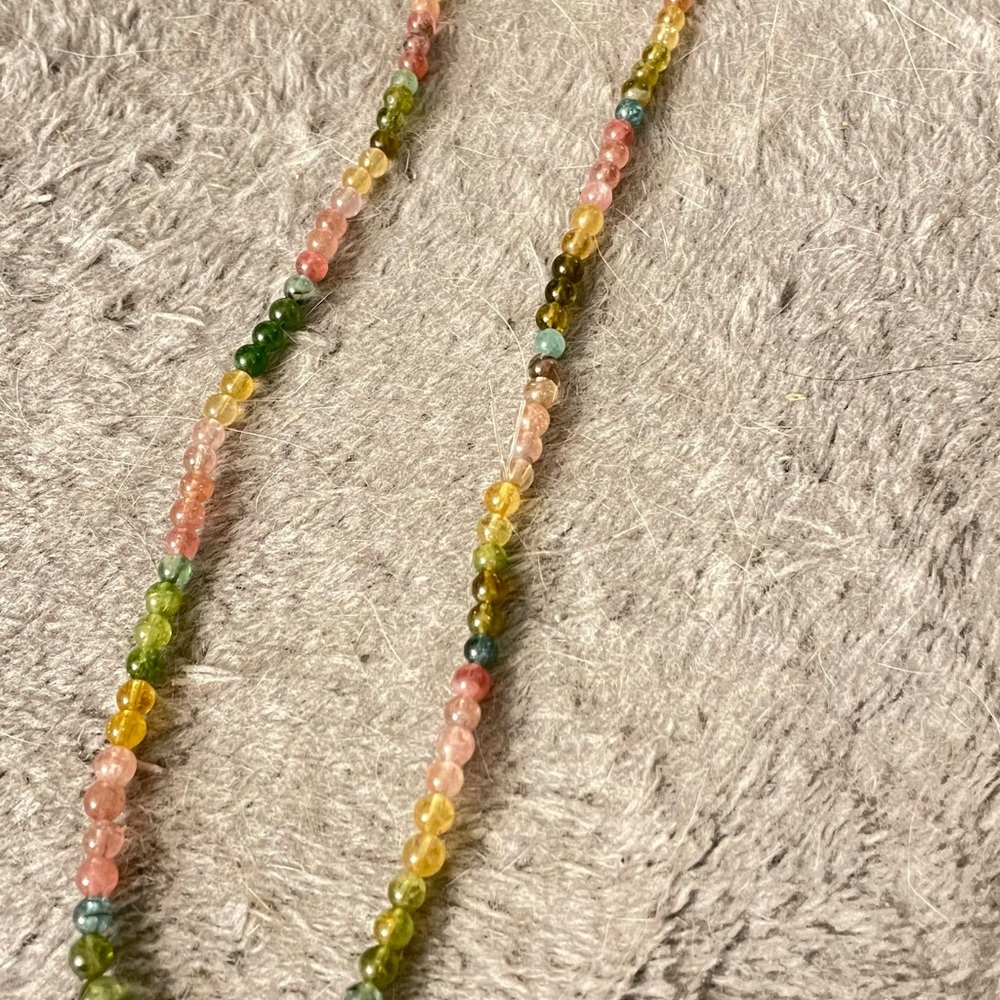 Natural Tourmaline Beaded Bracelet / choker necklace
